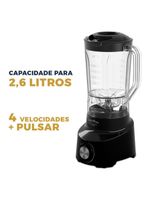 Liquidificador britânia diamante 4 velocidades 600w preto