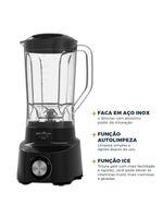 Liquidificador britânia diamante 4 velocidades 600w preto