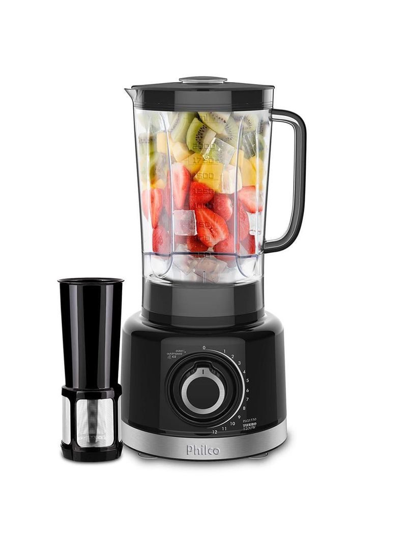 Liquidificador philco plq1550 turbo 12 velocidades + pulsar 1200w - preto 110V