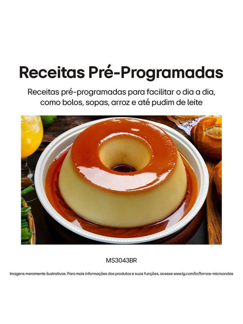 Forno micro-ondas lg ms3043br com função manter aquecido e limpa fácil - prata 220V