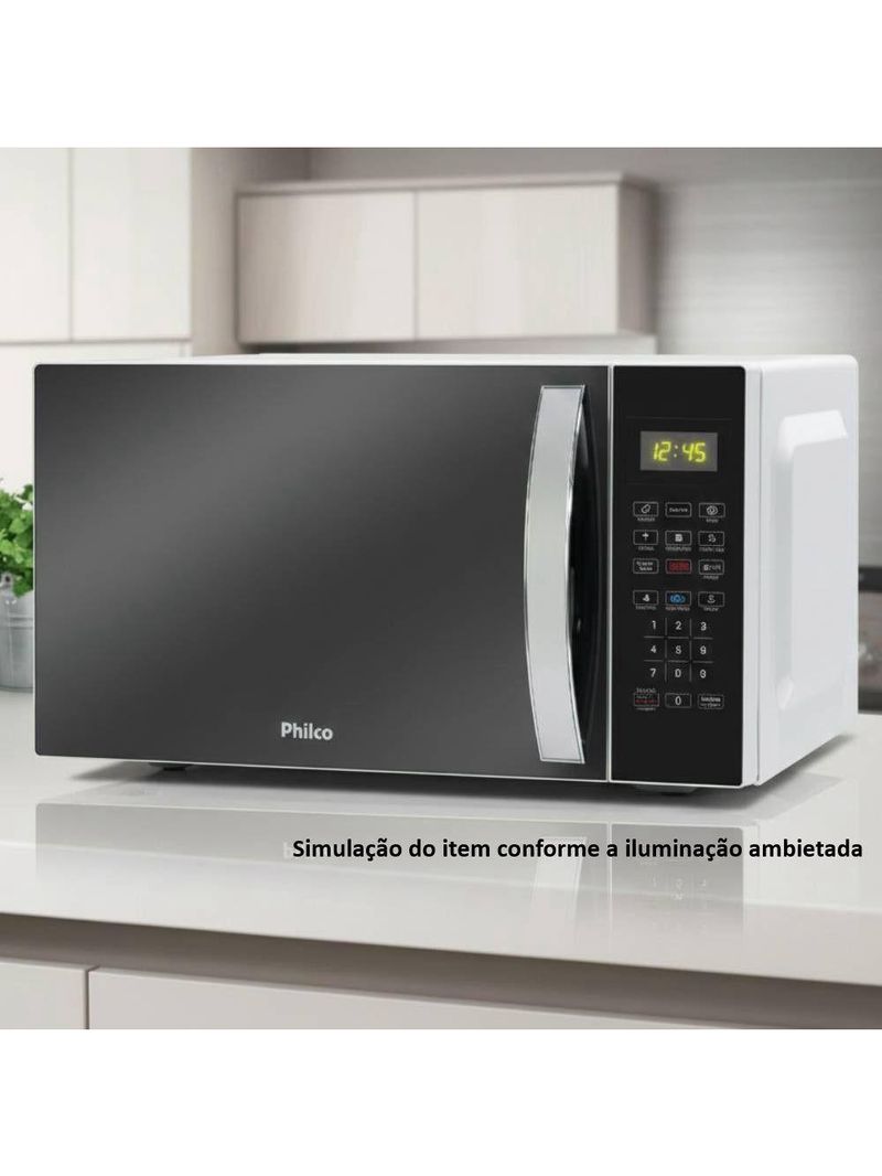 Micro-Ondas Philco Espelhado/Branco 25L 220V PMO28E