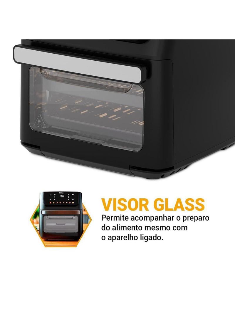 Fritadeira elétrica air fryer philco oven paf11b 11l visor removível - preta
