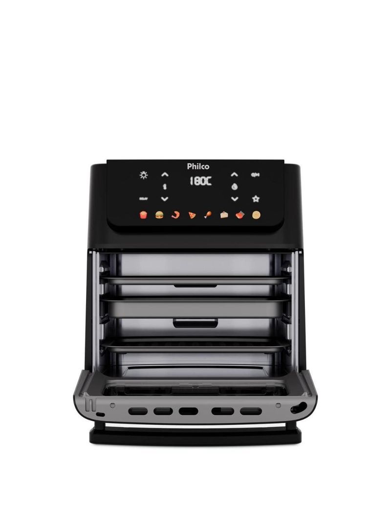Fritadeira elétrica air fryer philco oven paf11b 11l visor removível - preta
