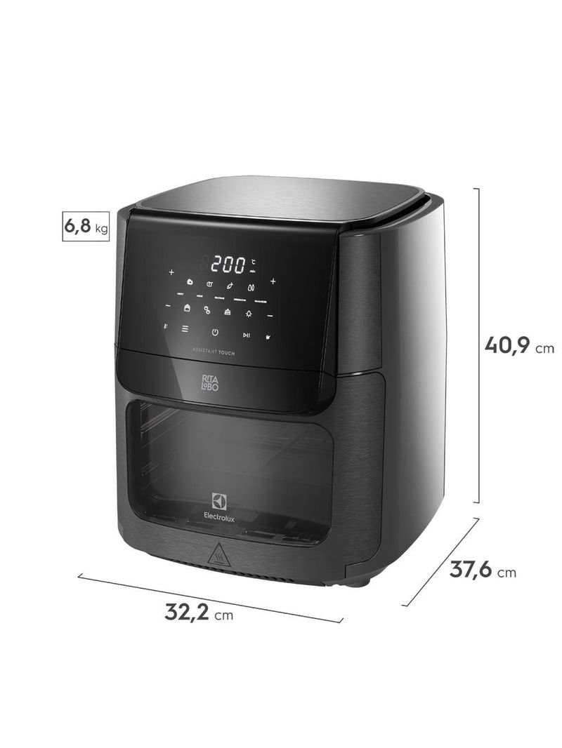 Fritadeira airfryer oven electrolux eaf85 experience rita lobo 12l 1700w 5 em 1 grafite