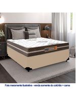 Cama Box Casal Sintético + Colchão Molas Ensacadas Texas Colchões 138cm Bege - Suporta Até 120 Kg Por Pessoa