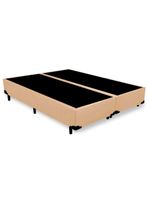 Cama Box Queen Bipartido Sintético Cama Bege 158x198x42cm
