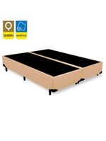 Cama Box Queen Bipartido Sintético Cama Bege 158x198x42cm