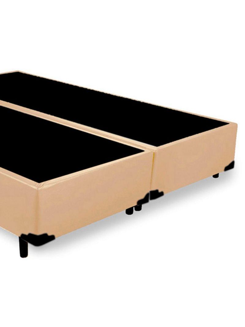 Cama Box Queen Bipartido Sintético Cama Bege 158x198x42cm