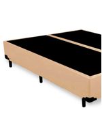 Cama Box Queen Bipartido Sintético Cama Bege 158x198x42cm