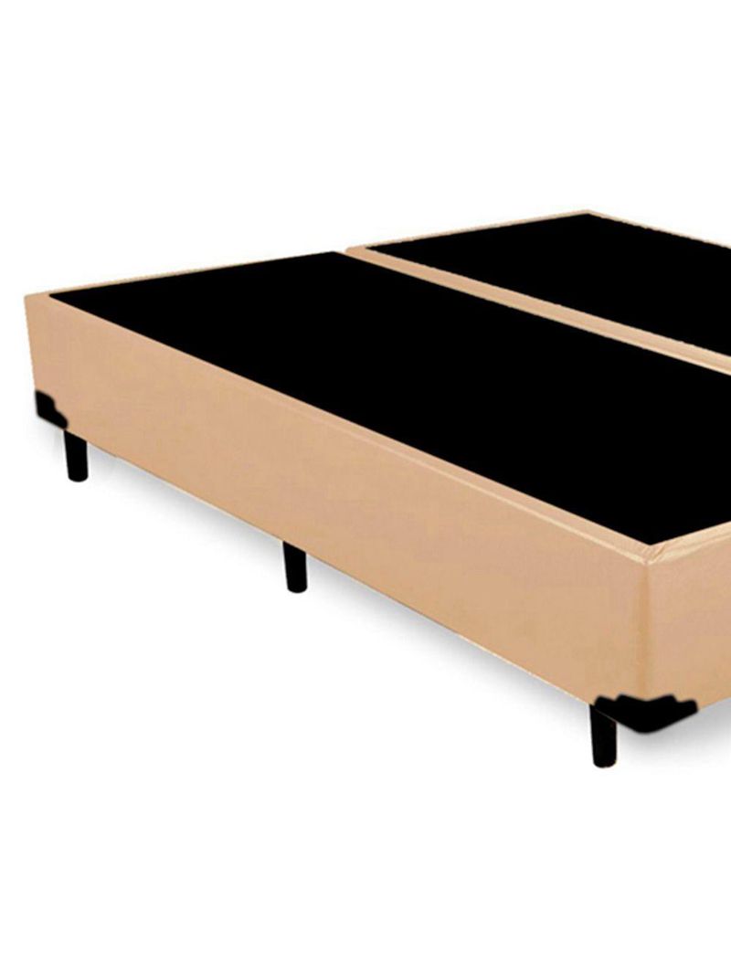 Cama Box Queen Bipartido Sintético Cama Bege 158x198x42cm