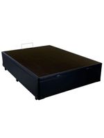 Cama Box Baú Casal Sintético Cama Preto 138x188x45cm