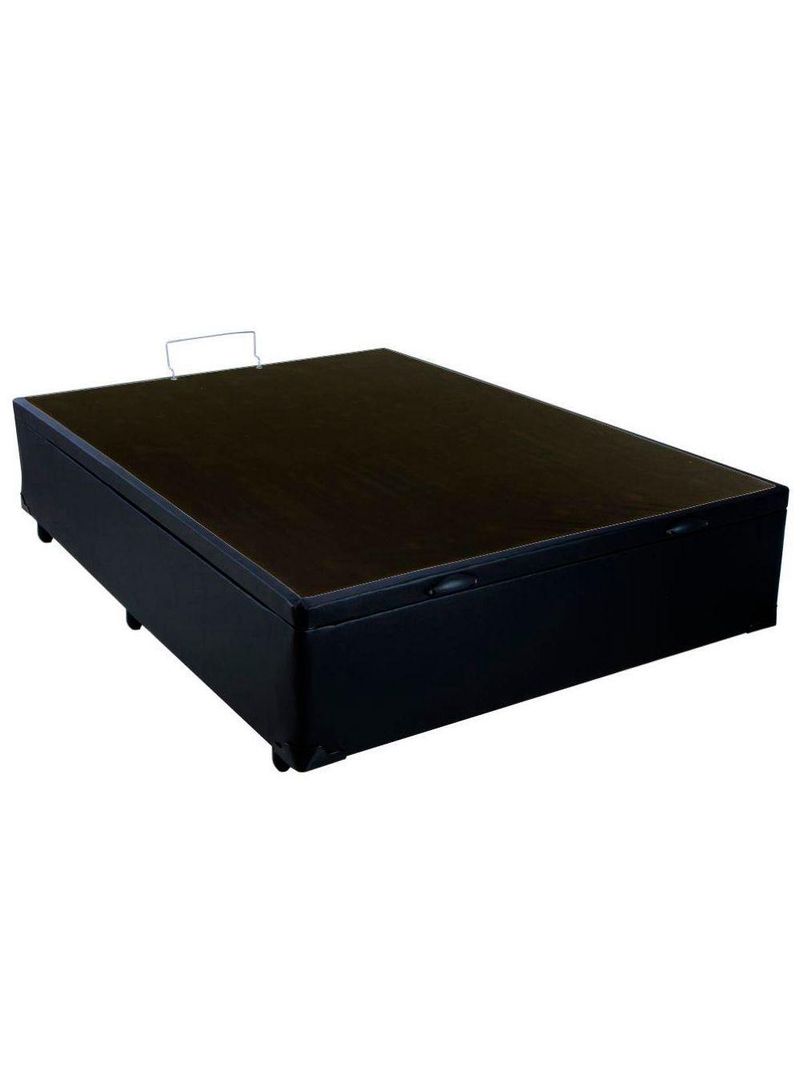 Cama Box Baú Casal Sintético Cama Preto 138x188x45cm
