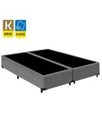 Cama Box King Bipartido Suede Cama Cinza 192x203x42cm