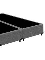 Cama Box King Bipartido Suede Cama Cinza 192x203x42cm