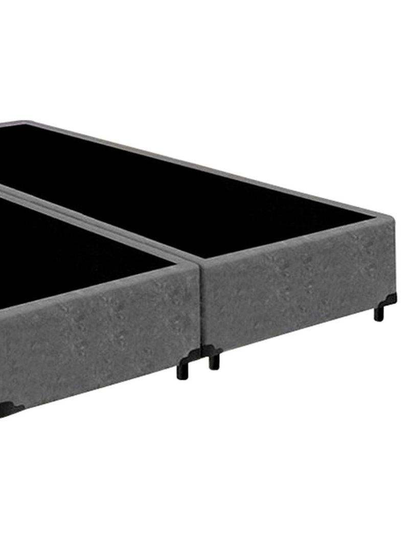 Cama Box King Bipartido Suede Cama Cinza 192x203x42cm