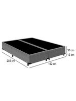 Cama Box King Bipartido Suede Cama Cinza 192x203x42cm