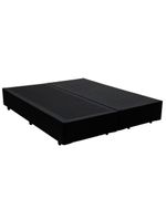 Cama Box Queen Bipartido Sintético Cama Preto 158x198x42cm