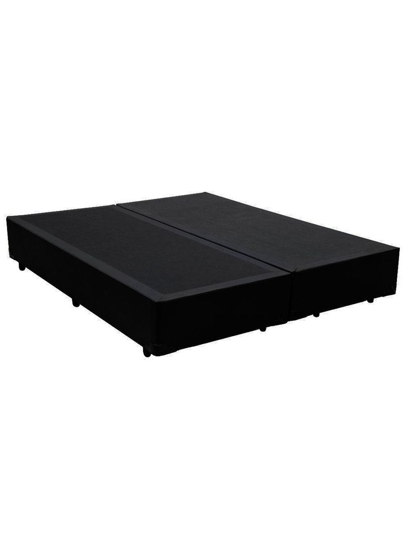 Cama Box Queen Bipartido Sintético Cama Preto 158x198x42cm