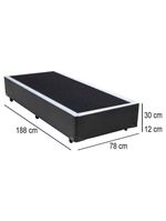 Cama Box Solteiro Sintético Cama Cinza 88x188x42cm