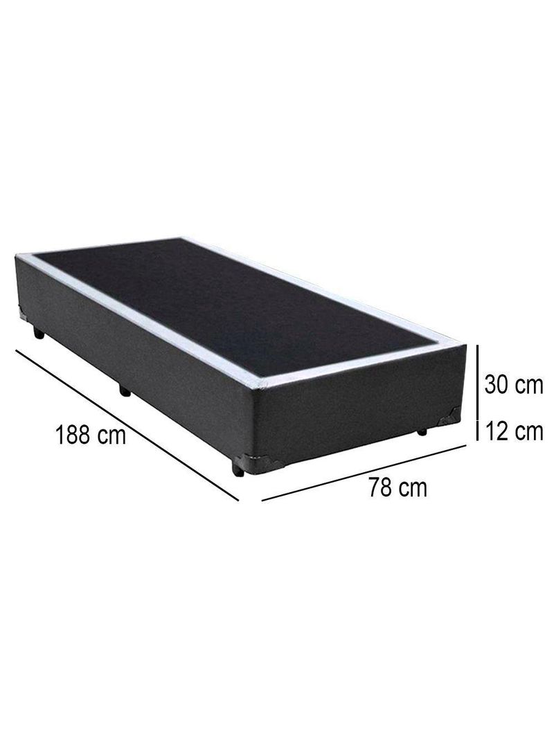 Cama Box Solteiro Sintético Cama Cinza 88x188x42cm