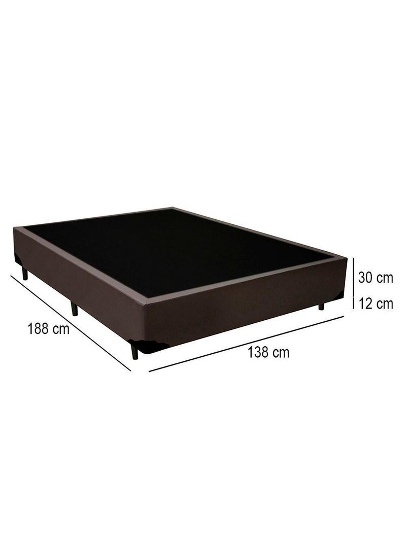 Cama Box Casal Sintético Cama Marrom 138x188x42cm