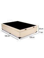 Cama Box Baú Casal Sintético Cama Bege 138x188x45cm