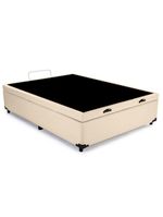 Cama Box Baú Casal Sintético Cama Bege 138x188x45cm