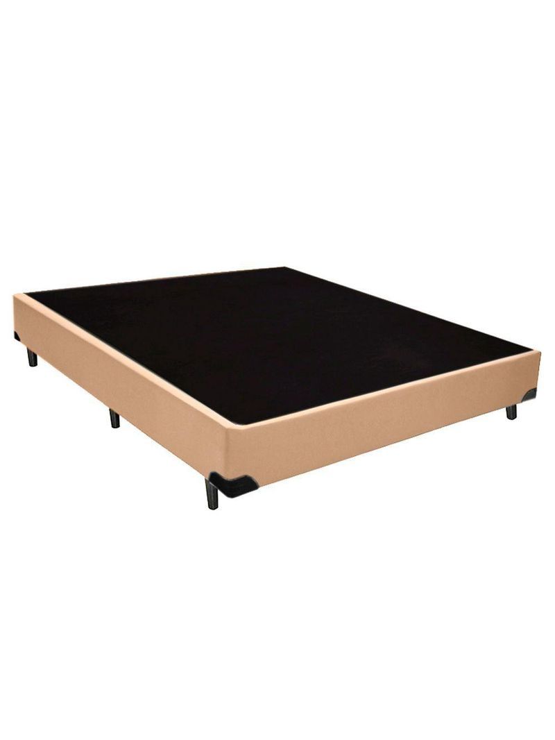 Cama Box Casal Sintético Cama Bege 138x188x42cm