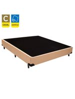 Cama Box Casal Sintético Cama Bege 138x188x42cm