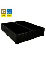 Cama Box Baú Casal Bipartido Sintético Cama Preto 138x188x45cm