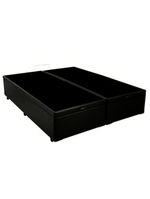 Cama Box Baú Casal Bipartido Sintético Cama Preto 138x188x45cm