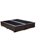 Cama Box Casal Bipartido Sintético Cama Marrom 138x188x42cm