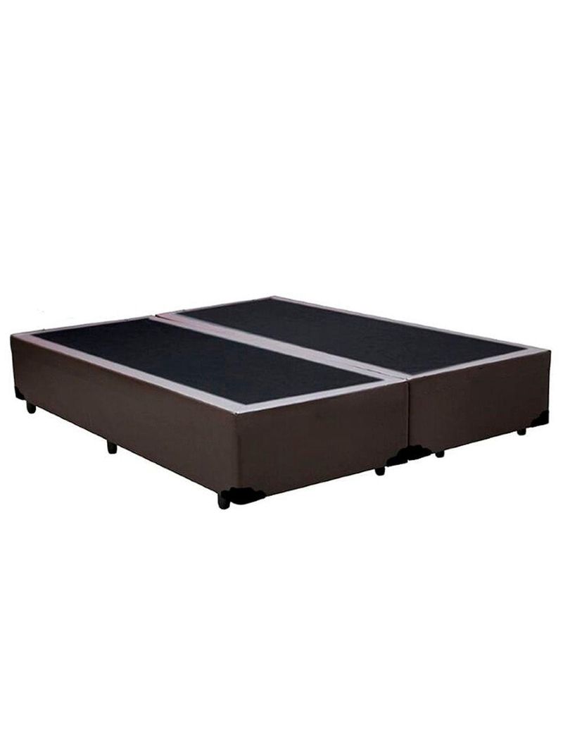Cama Box Casal Bipartido Sintético Cama Marrom 138x188x42cm