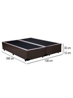 Cama Box Casal Bipartido Sintético Cama Marrom 138x188x42cm