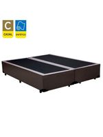 Cama Box Casal Bipartido Sintético Cama Marrom 138x188x42cm