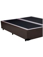 Cama Box Casal Bipartido Sintético Cama Marrom 138x188x42cm