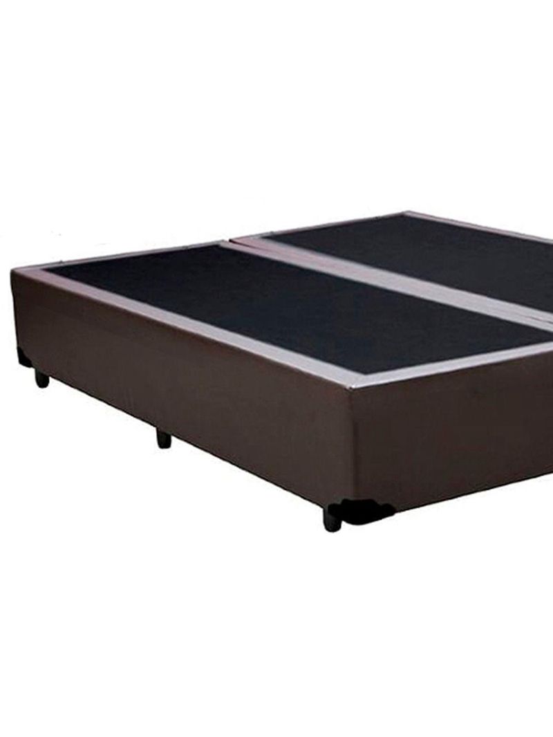 Cama Box Casal Bipartido Sintético Cama Marrom 138x188x42cm