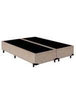 Cama Box King Bipartido Suede Cama Bege 192x203x42cm