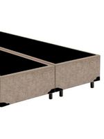 Cama Box King Bipartido Suede Cama Bege 192x203x42cm