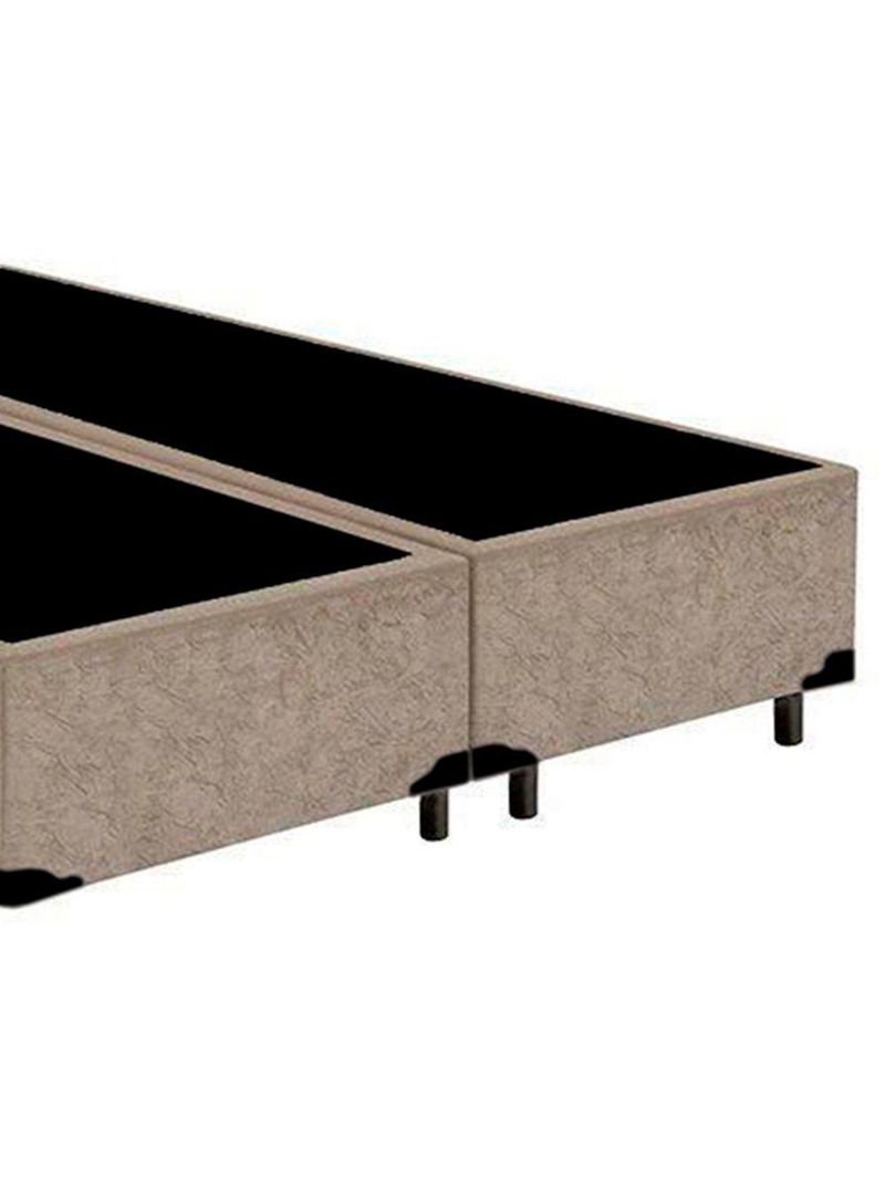 Cama Box King Bipartido Suede Cama Bege 192x203x42cm