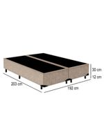 Cama Box King Bipartido Suede Cama Bege 192x203x42cm