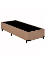 Cama Box Solteiro Suede Cama Bege 88x188x42cm