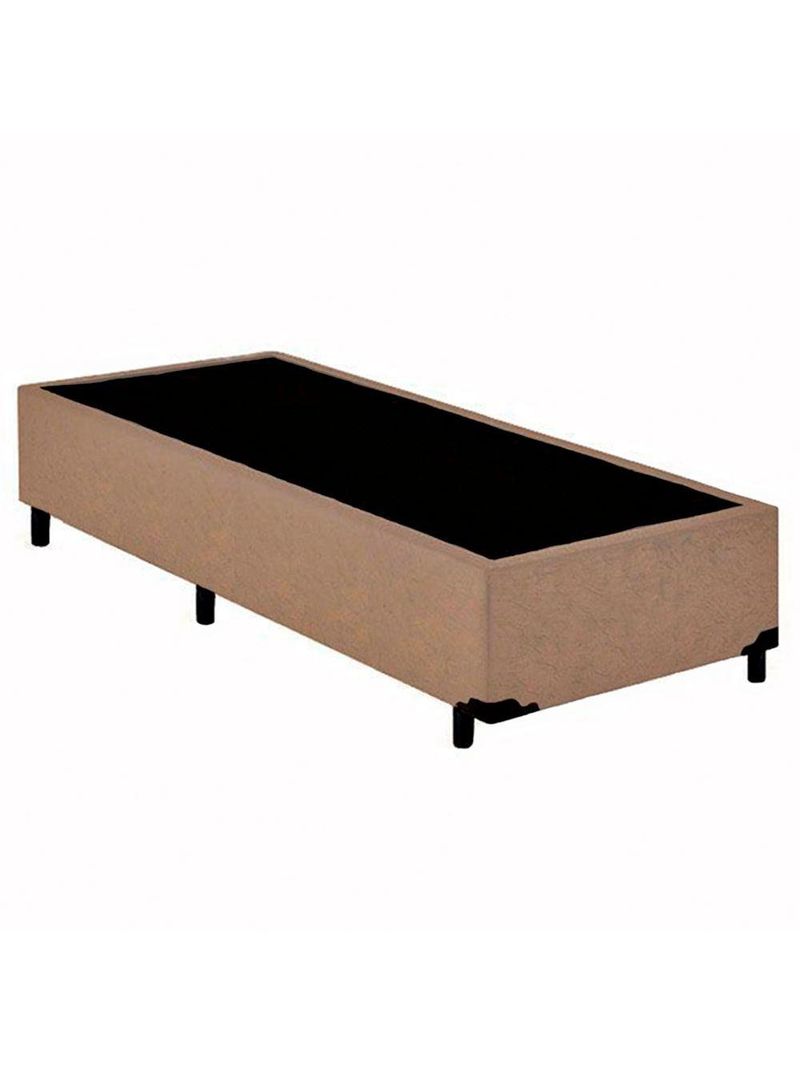 Cama Box Solteiro Suede Cama Bege 88x188x42cm