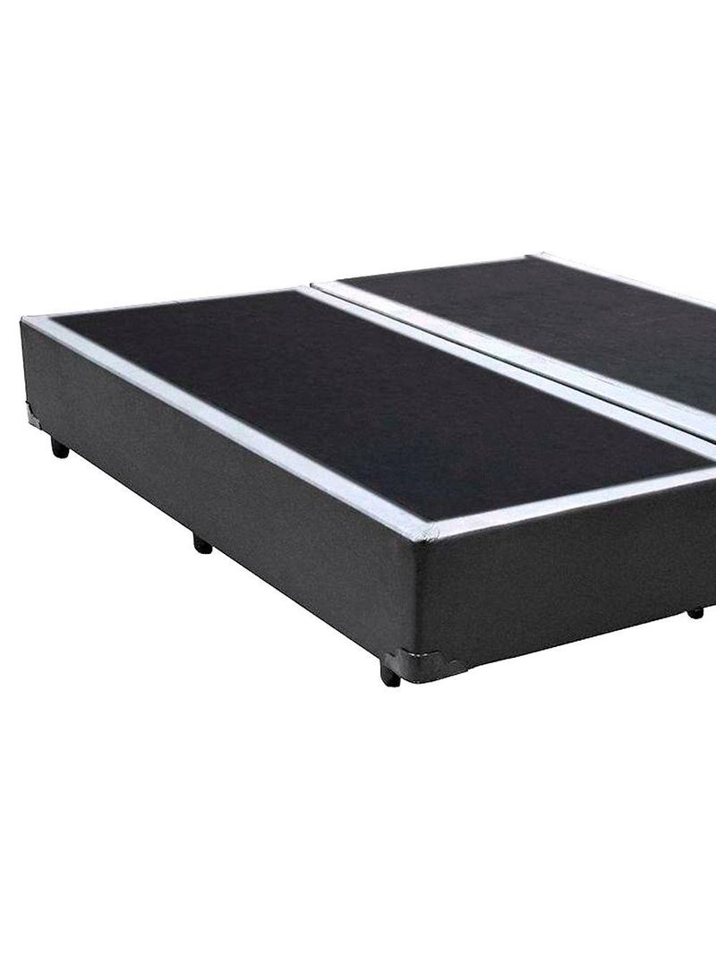Cama Box Queen Bipartido Sintético Cama Cinza 158x198x42cm