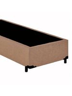Cama Box Solteiro Suede Cama Bege 88x188x42cm
