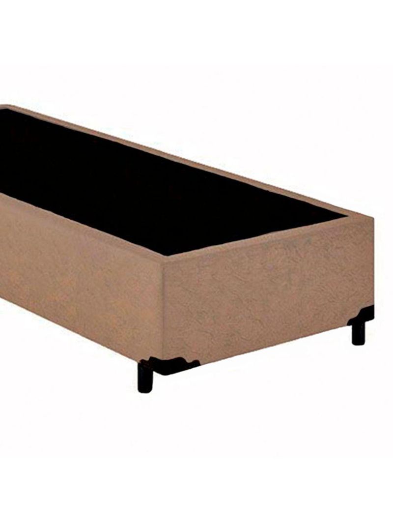 Cama Box Solteiro Suede Cama Bege 88x188x42cm