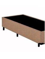 Cama Box Solteiro Suede Cama Bege 88x188x42cm