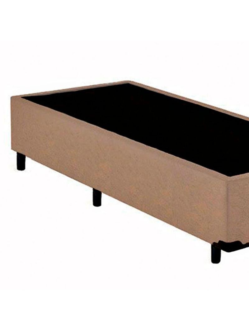 Cama Box Solteiro Suede Cama Bege 88x188x42cm