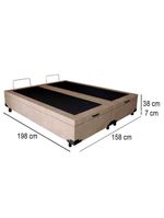 Cama Box Baú Queen Bipartido Suede Cama Bege 158x198x45cm