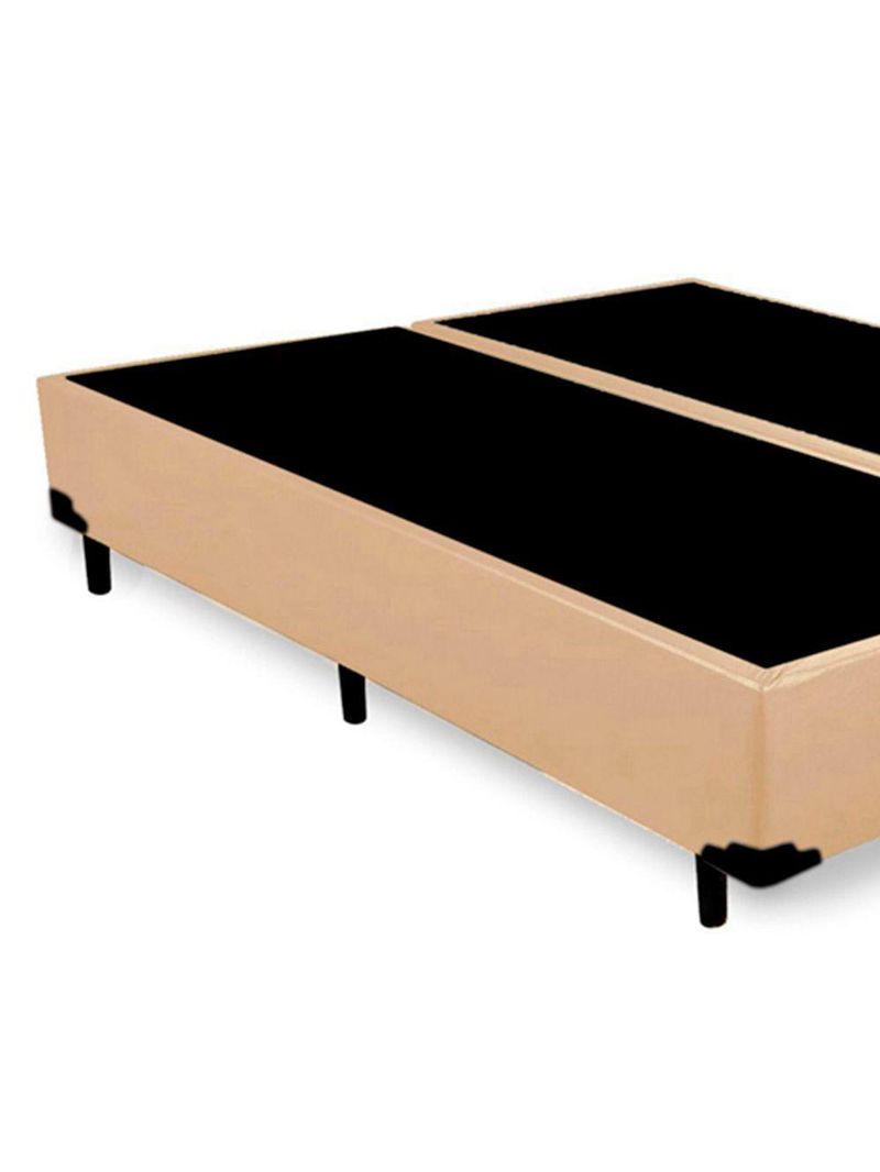 Cama Box King Bipartido Sintético Cama Bege 192x203x42cm